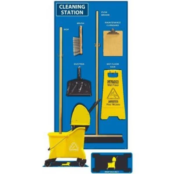 National Marker Cleaning Station Shadow Board, Combo Kit, Blue/Black, 72 X 36, Aluminum, Nmc, Mfr#: SBK142AL